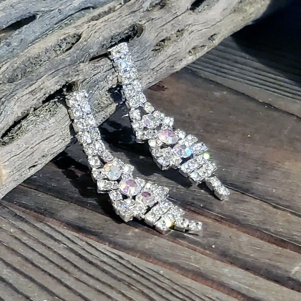 Retro Glam European Lady Di Style Austrian Crystal Earrings - Picture 10 of 10
